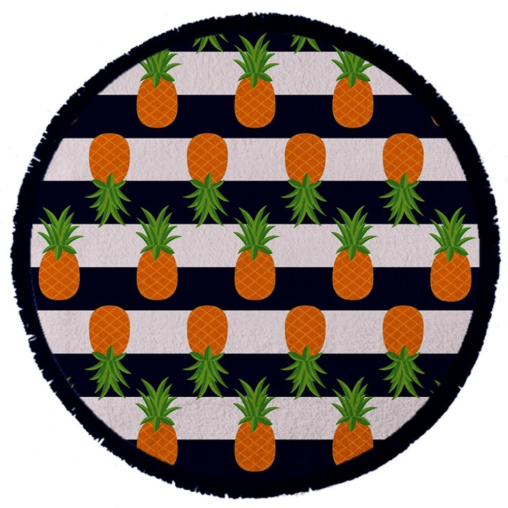Oversized Round Beach Towel Pineapple Soft Cotton Bohemian Large Blanket Hippy
